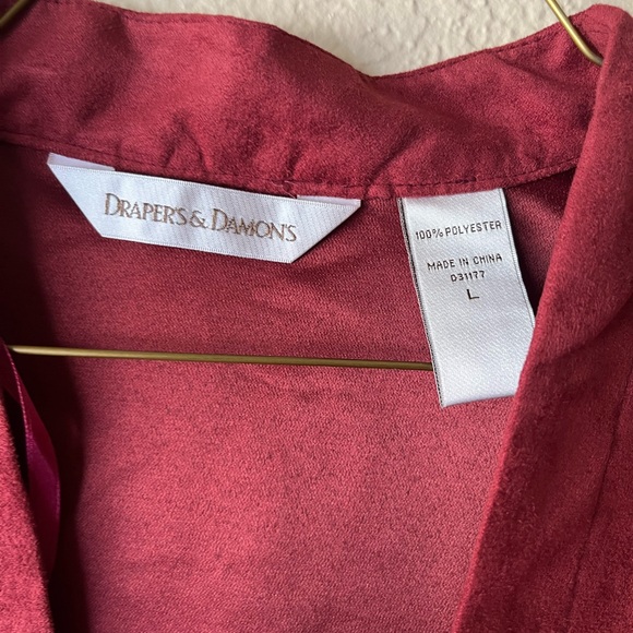 Draper’s & Damon’s Petites Micro Suede Topper Blazer Rust Large Disco 70's - Picture 2 of 10